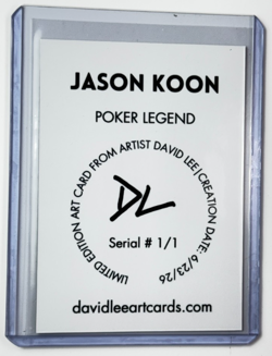 Jason Koon Platinum Plated Edition Artist Signed “Poker Legend” Trading Card 1/1 - Image 2