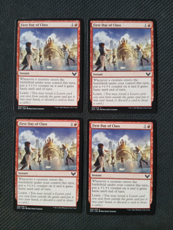 FIRST DAY OF CLASS X 4 (PLAYSET) Strixhaven MTG Red Instant (C) NM - Image 1