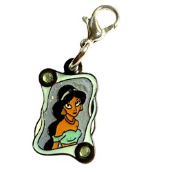 Vintage Disney Princess Jasmine Clip On Charm Aladdin Zipper Pull Purse Signed - Image 1