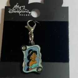 Vintage Disney Princess Jasmine Clip On Charm Aladdin Zipper Pull Purse Signed - Image 3