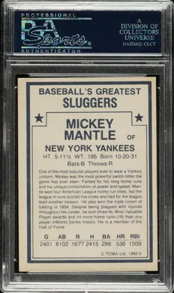 Mickey Mantle Signed 1982 TCMA #3 Baseball Greatest Sluggers Auto PSA PSA/DNA - Image 2