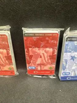 1995 UPPER DECK GTE AFC & NFC NFL 2 COMPLETE SET PHONE CARDS - FACTORY SEALED - Image 3