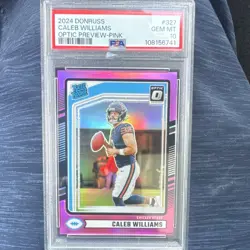Panini 2024 Donruss Optic Preview Pink Prizm Caleb Williams #327 Bears PSA 10 - Image 1