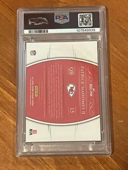2017 National Treasures Patrick Mahomes RC NFL Gear Patch Auto /25 PSA Auth/10 - Image 2