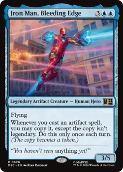 ~ Iron Man, Bleeding Edge ~ NM Foil ~ Commander: Marvel Super Heroes ~ MTG ~ - Image 1