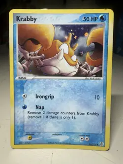 Pokemon TCG Krabby 66/112 EX Fire Red Leaf Green Reverse Holo LP/MP - Image 1