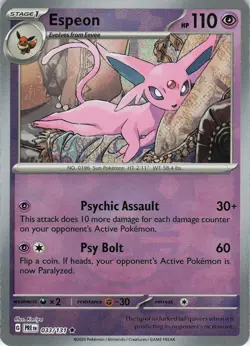 Espeon 033/131 Poke Ball Pattern Rare Holo Prismatic Evolutions NM Pokemon - Image 1