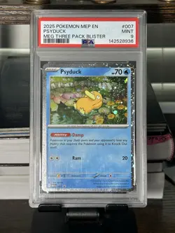 Pokemon TCG Psyduck Mega Evolution Blister Promo Holo Card PSA 9 - Image 1
