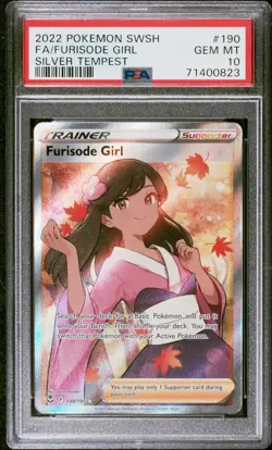 2022 Pokemon SWSH Silver Tempest #190 Full Art Furisode Girl PSA 10 Gem Mint - Image 1