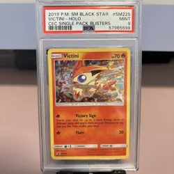 2019 POKEMON SM BLACK STAR PROMO #SM225 VICTINI - HOLO PSA 9 MINT - Image 1