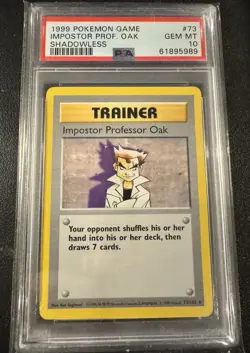 1999 Pokemon Base Set 73/102 Shadowless Imposter Professor Oak Edition PSA 10 - Image 1