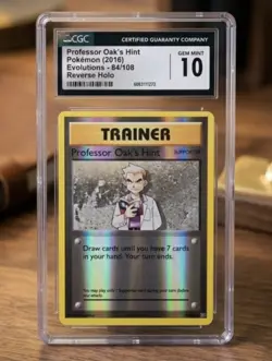🔥Pokemon Professor Oak's Hint Evolutions 84/108 Reverse Holo CGC 10 English TCG - Image 1