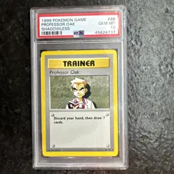 1999 Pokemon TCG Professor Oak Base Set Shadowless 88/102 PSA Gem Mint 10 - Image 1