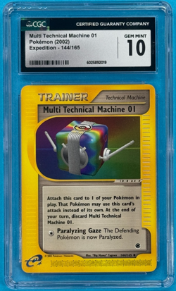 2002 Pokemon - Multi Technical Machine 01 - Expedition 144/165 CGC 10 Gem Mint! - Image 1