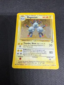 Magneton 9/130 Holo Rare Base Set 2 Pokemon Holo Damaged - Image 1