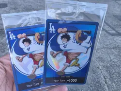 2026 PRESALE ONE PIECE LOS ANGELES DODGERS MONKEY D LUFFY CARD & HAT 7/2/26 - Image 2