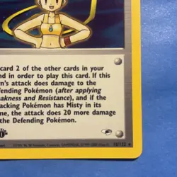 Pokemon WOTC Misty 18/132 1st Edition Holo Trainer Card Gym Heroes NM/LP - Image 4