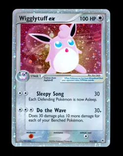 2004 Pokemon WIGGLYTUFF EX Hidden Legends HOLO RARE Card 101/101 PERFECT SWIRL - Image 1