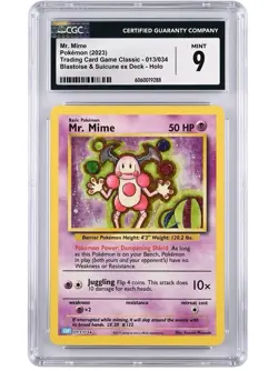 Pokemon TCG Mr. Mime 013/034 Trading Card Game Classic Collection Holo CGC 9 - Image 1