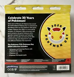 Pokemon TCG Pokemon Day 2026 Pikachu Box Promo Card Coin Booster Packs - Image 2
