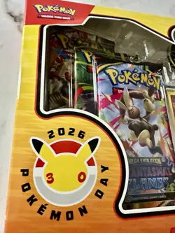 Pokemon TCG Pokemon Day 2026 Pikachu Box Promo Card Coin Booster Packs - Image 3