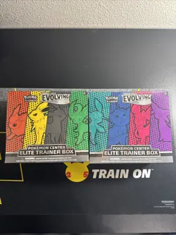 Pokemon TCG Evolving Skies Pokemon Center PKC Elite Trainer Box ETB - Pair New - Image 1