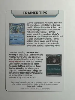 Destined Rival Team Rockets Grunt,Build&Battle Trainer Tip Card - Image 2