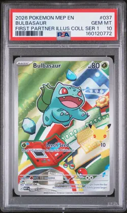 POKEMON FIRST PARTNER ILLUSTRATION PSA 10 SEQUENTIAL SET Kanto Starters READ - Image 2