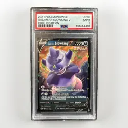 PSA 9 Galarian Slowking V 099/198 Chilling Reign SWSH06 Holo Pokemon Card - Image 1