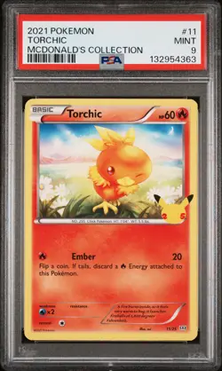 2021 POKEMON MCDONALD'S COLLECTION #11 TORCHIC PSA 9 - Image 1
