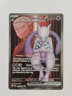 Pokemon TCG Team Rocket's Mewtwo ex 213/182 SV10 Destined Rivals SR FA Holo - Image 1