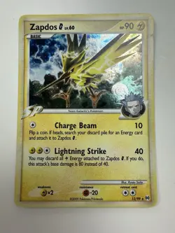 2009 Pokemon Zapdos Arceus Rare Holo #12/99 LP - Image 1