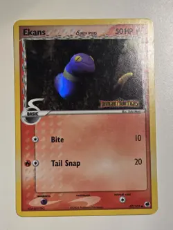 Ekans Delta Species Stamp Dragon Frontiers 47/101 Holo LP Pokemon DNA GAMES - Image 1
