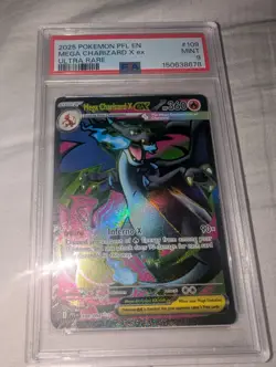 Pokemon Mega Charizard X ex Me02 Phantasmal Flames 109/094 (2025) EN PSA 9 - Image 1