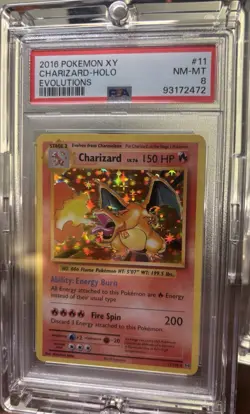 2016 Pokemon XY Evolutions Charizard Holo #11/108 PSA 8 NM-MT - Image 3