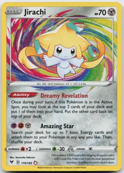 Jirachi 119/185 Amazing Rare Vivid Voltage Pokemon Holo Near Mint - Image 1
