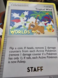 Pokemon World Championships 2009 Staff Stamped Tropical Wind black star DP48 - Image 2