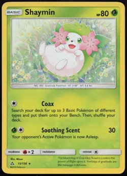 Shaymin 15/156 Holo Rare Ultra Prism Pokemon Holo Near Mint - Image 1