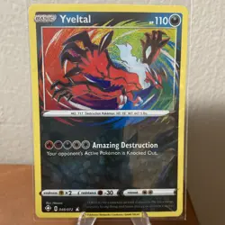 Yveltal Holo Amazing Rare 046/072 Shining Fates Pokemon TCG English Basic HP 110 - Image 2