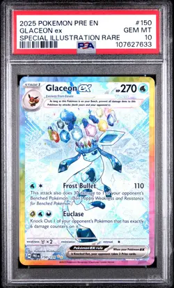Glaceon EX 150/108 Special Illustration Rare Pokemon PSA 10 - Image 1