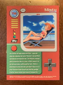 1999 Topps Pokemon #TV3 Misty Black Logo FREE COMBINED SHIPPING - Image 2