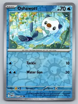 Oshawott 021/086 Common White Flare Pokemon Reverse Holo Near Mint - Image 1