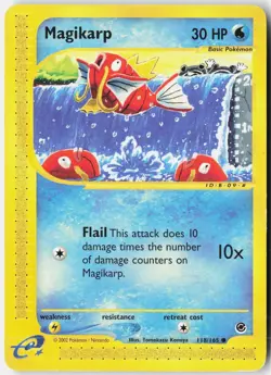 Magikarp 118/165 Common Expedition Base Set Pokemon Heavily Played - Image 1