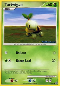 Pokemon - Turtwig - 77/100 - Common - Majestic Dawn - NM - Image 1