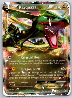 Rayquaza EX 85/124 Holo EX Rare Dragons Exalted Pokemon HP - Image 1