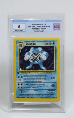 Quappo 13/102 EGS graded 5 Basis Base Set First 1 Edition Poliwrath PSA Pokemon - Image 1