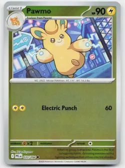 Pawmo 033/094 Common Phantasmal Flames Pokemon Reverse Holo Near Mint - Image 1