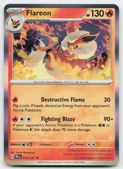 Flareon 013/131 Holo Rare Prismatic Evolutions Pokemon Holo Near Mint - Image 1