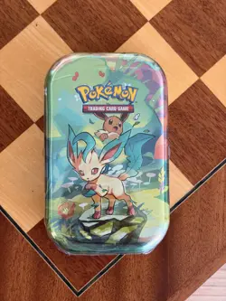 Pokemon Scarlet & Violet Prismatic Evolutions Mini Tin LEAFEON Brand New Sealed - Image 1