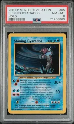 Pokemon PSA 8 Shining Gyarados #65 Unlimited Neo Revelation 2002 English - Image 1